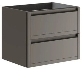 Mobile da bagno sotto lavabo Tratto grigio opaco L 59.5 x H 50 x P 45.5 cm 2 cassetti, lavabo non incluso