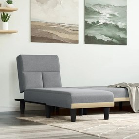 Chaise Longue İn Tessuto Grigio Chiaro /