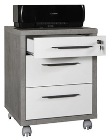 Cassettiera 48.6x63.1 Cemento e Bianco laccato - Bild