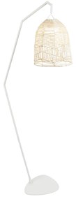 Lampada da terra da esterno bianca con LED ricaricabile IP54 inclusa e telecomando - Santorini