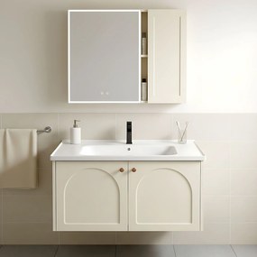 Set di mobili da bagno con lavabo Denver 80cm Creme