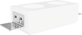Portafaretto Rettangolare 150x80mm 2xGU10 in Gesso Effetto Tondo