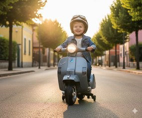 Piaggio Mini Vespa PX150 Elettrica 6V per Bambini Grigio...