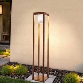 Paletto Lanterna Solare 80cm Corten con Sensore + Picchetto Colore Bianco Naturale 4.000K