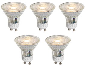 Set van 5 GU10 50mm LED lampen helder 1W 80 lm 2200K