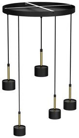 Lampadario su corda ARENA 5xGX53/11W/230V nero/oro