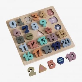 Puzzle con numeri in legno Nemi Kids Multicolore Fresh - Sklum