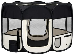 Box per cani pieghevole con borsa trasporto nero 110x110x58 cm