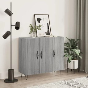 Credenza Grigio Sonoma 90x34x80 Cm İn Legno Multistrato /