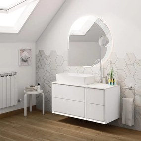 Mobile sottolavabo e lavabo Bellagio bianco opaco L 105 x H 48 x P 46 cm