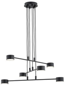 Sospensione Moderna Tefnut 6 Luci In Acciaio Nero