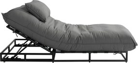 Sdraio da giardino grigio scuro in metallo/in imbottito Emma – Hartman
