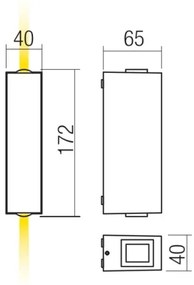 Redo 90421 - LED Applique da esterno ACE 2xLED/5,84W/230V 3000K IP54 grigio