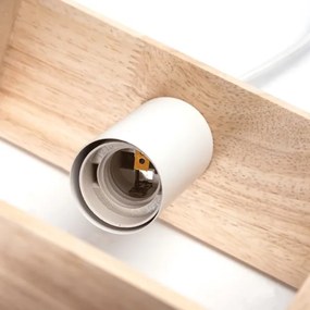Aigostar - Lampadario sospeso in legno con cavo, 1xE27/60W/230V, pino