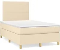 Letto a Molle con Materasso e LED Crema 120x190 cm in Tessuto 3270237