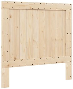 Giroletto con testiera grigio 100x200 cm legno massello di pino