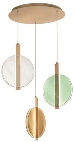 Lampada a sospensione LED 60 cm JUIS in vetro texturizzato MULTICOLOR