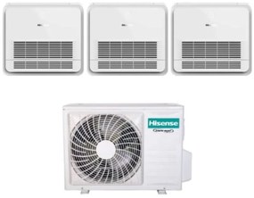 Climatizzatore Condizionatore Hisense Trial Split Console 9+9+9 con 3AMW62U4RFA R-32 Wi-Fi Optional Con Telecomando di Serie 9000+9000+9000 - Novità