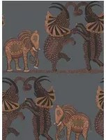 Cole & Son Carta da parati Safari Dance - Orange/ Charcoal