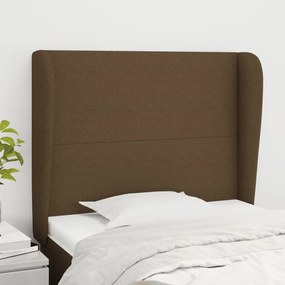Testiera Ad Orecchio Marrone Scuro 103x23x118/128 Cm İn Tessuto /