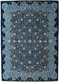 Kashan Tappeto 300 x 420 Blu (Iran) Annodato A Mano