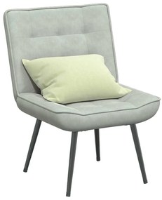 Sedia Relax 64x74x84 Cm Grigio Chiaro İn Velluto /