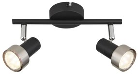 Globo 57917-2N - Faretto  MASON 2xGU10/25W/230V nero/argento