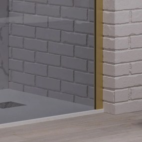 Doccia walk in 120 cm vetro fumè e profilo oro spazzolato | KW-100GF - KAMALU