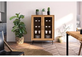 Vetrina in legno di quercia di colore naturale 97x125 cm Abies - The Beds