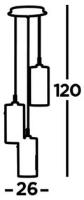 Searchlight 2300-3SM - Lampadario a sospensione con filo DUO 3xE14/60W/230V antracite