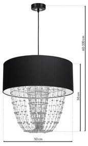 Lampadario a sospensione con filo ALMERIA 1xE27/60W/230V