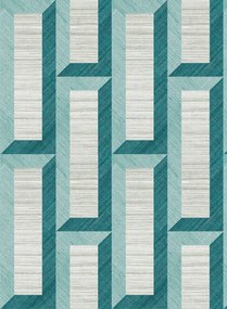 Arte International Carta da parati Biseau - Turquoise Teal