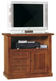 Mobile porta TV arte povera in legno con cassetti noce lucido 84x40x80 cm