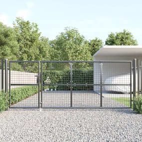 Cancello Da Giardino Rete Antracite 350x175 Cm Acciaio Zincato /