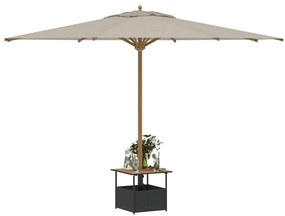 Tavolo giardino foro ombrellone nero 55x55x46,5 cm polyrattan