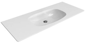 Flaminia Nuda Nudaflat120 lavabo sospeso 120 cm con piano rubinetteria monoforo senza troppopieno in ceramica bianco