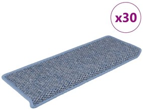 Tappeti Autoadesivi Per Scale Aspetto Sisal 30pz 65x21x4 Cm Blu /