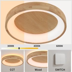 Brilagi-LED Lampada da soffitto FALCON WOOD LED/40W/230V 3000/4000/6000K 60 cm in legno