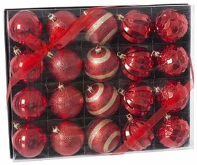 Palle di Natale Rosso Plastica 6 x 6 x 6 cm (20 Unità)