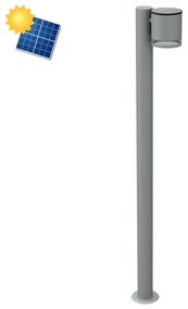 Paletto da Giardino Solare Grigio da 100cm IP54 in Alluminio Colore Bianco Naturale 4.000K