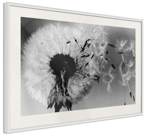 Poster  Dandelion in the Wind  Cornice Quadri Cornice d'oro con passe-partout, Larghezza x Altezza Home decor 60x40