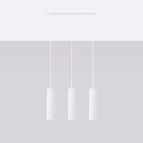 Sollux SL.1537 - Lampadario a sospensione con filo KARBON 3xGU10/10W/230V bianco