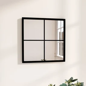 Specchio Da Parete Nero 40x40 Cm İn Metallo /