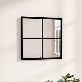 Specchio Da Parete Nero 40x40 Cm İn Metallo /