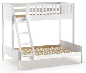 Letto a castello bianco per bambini 140x200/90x200 cm Scott - Vipack
