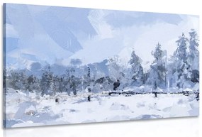 Quadro su tela – Neve nel bosco