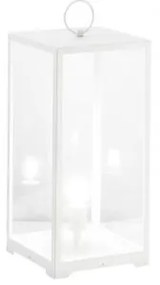 Lumetto mirage in metallo e vetro bianco 1xe27 53x25x25cm lant-mira...