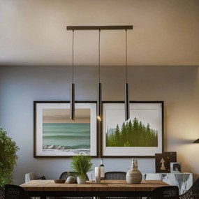 Eko-Light Lampada a sospensione Corte, nera, 3 luci, allungata