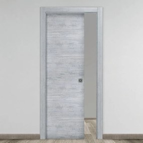 Porta scorrevole Beton rovere grigio L 70 x H 210 cm reversibile