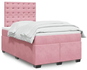 Giroletto A Molle Con Materasso Rosa 120x190 Cm İn Velluto /